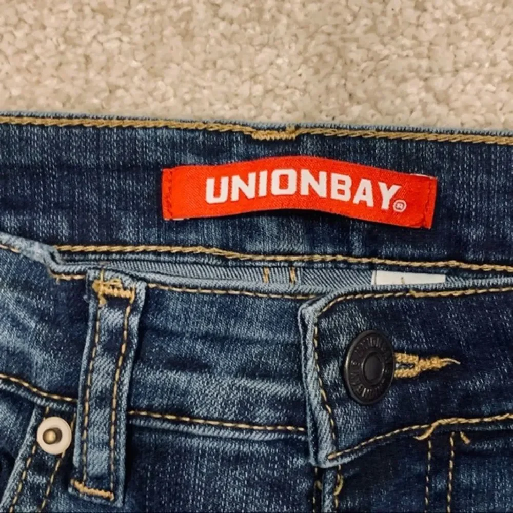 Unionbay High Rise Blue Camo Skinny Jeans 9 - Picture 6 of 16
